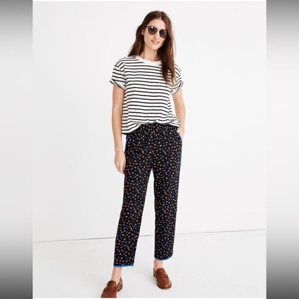 madewell track trousers in prairie posies